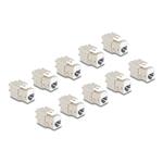 Delock Modul Keystone ze zásuvkového konektoru RJ45 na LSA Cat.6A, beznástrojový, bílá, sada 10 kusů 88119