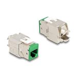 Delock Modul Keystone ze zásuvkového konektoru RJ45 na LSA Cat.6A, beznástrojový, zelený, sada 10 kusů 88116