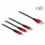 Delock Nabíjecí kabel USB 3 v 1 pro Lightning™ / Micro USB / USB Type-C™, 1 m 85892