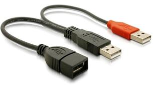 DeLock napájací kábel USB A samica z 2xUSB A samec 65306