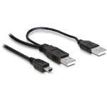 DeLock napájací Y kábel, 2xUSB A na mini USB B, 1 meter