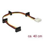 Delock Napájecí kabel Molex 4 pin samec > 4 x SATA 15 pin samice 40 cm 60142