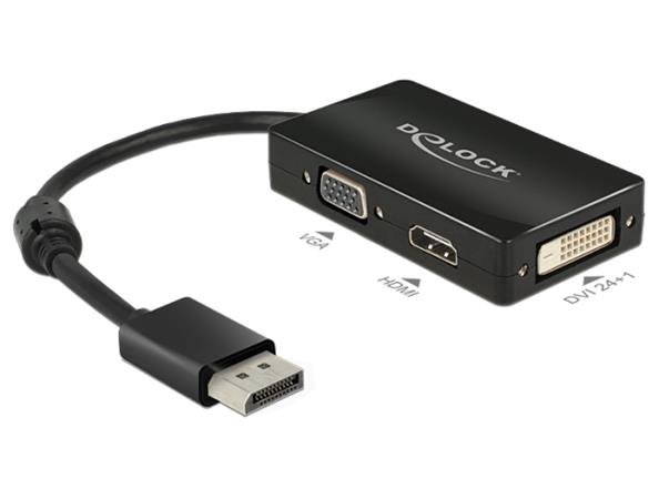 DeLOCK - Nástroj pro převod videa - DisplayPort - DVI, HDMI, VGA - černá 62656