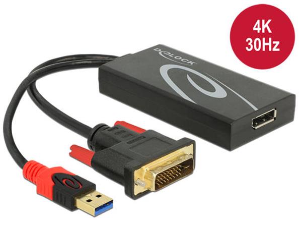 DeLOCK - Nástroj pro převod videa - DVI - DisplayPort - černá - maloobchod 62596