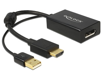 DeLOCK - Nástroj pro převod videa - HDMI - DisplayPort - černá - maloobchod 62667