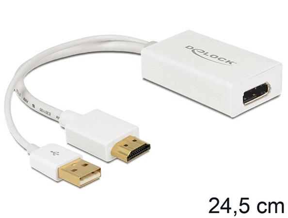 DeLOCK - Nástroj pro převod videa - HDMI, DisplayPort - DisplayPort - bílá - maloobchod 62496