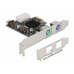 Delock PCI Express x1 Karta na 2 PS/2 a USB pinový konektor - Low Profile 90049