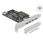 Delock PCI Express x4 Karta na 4 x USB Type-C™ + 1 x USB Typ-A - SuperSpeed USB 10 Gbps - Low Profile 90059