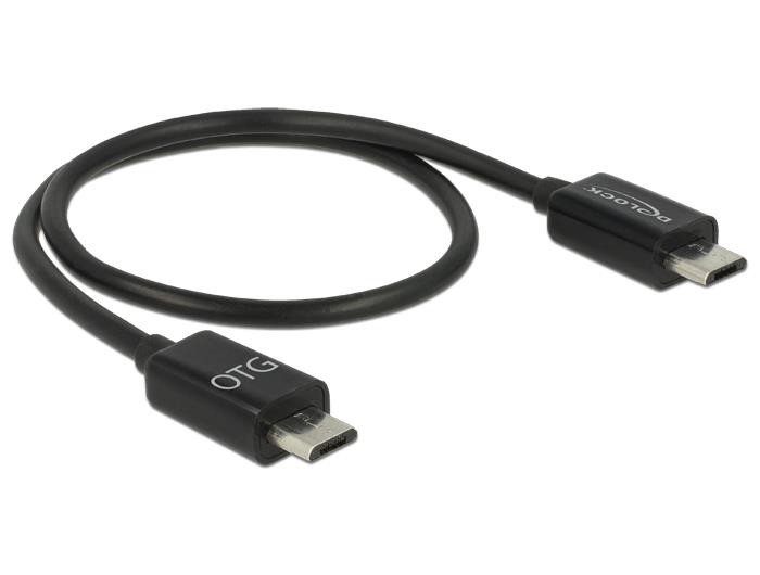 DeLOCK Power Sharing Cable - Kabel USB - Micro USB typ B (M) do Micro USB typ B (M) - USB 2.0 OTG - 83570