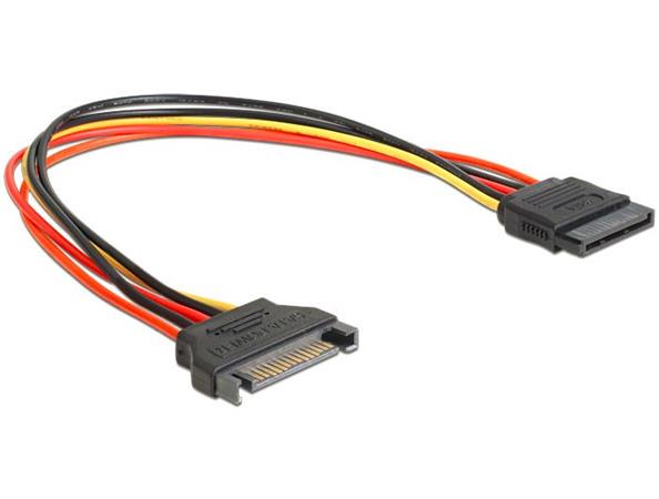 Delock predlžovací napájací kábel SATA 15 Pin (M)> SATA 15 Pin (F) 30 cm