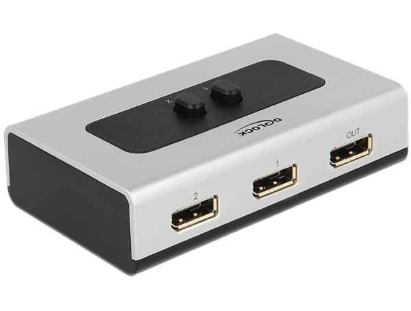 Delock přepínač Displayport 1.1 2 port manuální 87668