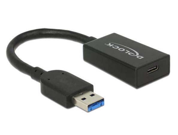 Delock Převodník USB 3.1 Gen 2 Typ-A samec > USB Type-C™ samice aktivní černý 15 cm 65698