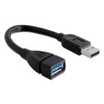 DeLOCK - Prodlužovací šňůra USB - USB typ A (M) do USB typ A (F) - USB 3.0 - 15 cm - černá 82776