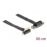 Delock Riser karta PCI Express, ze zástrčky x1 90° pravoúhlý na slot x1 90° pravoúhlý, s kabelem, délka 60 cm 88043