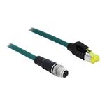 Delock - Síťový kabel - 8 pin M12-X (M) do RJ-45 (M) - 1 m - SFTP - CAT 6a - neobsahuje halogen - m 85429