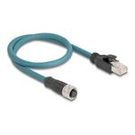 Delock - Síťový kabel - 8kolíkový M12 (F) do RJ-45 (M) - 50 cm - 6.2 mm - S/FTP - CAT 6a - IP67 - č 60074