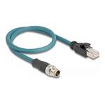 Delock - Síťový kabel - 8kolíkový M12 (M) do RJ-45 (M) - 50 cm - 6.2 mm - SFTP - CAT 6a - IP67 - če 60077