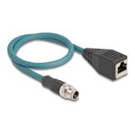 Delock - Síťový kabel adaptér - 8 pin M12-X (M) do RJ-45 (F) - 50 cm - 6.2 mm - S/FTP - CAT 6a - če 60071