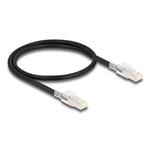 Delock Síťový kabel RJ45 Cat.6A S/FTP se sadou bezpečnostních sponek, 0,5 m dlouhý, černý 80254