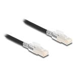 Delock Síťový kabel RJ45 Cat.6A S/FTP se sadou bezpečnostních sponek, 1 m dlouhý, černý 80255