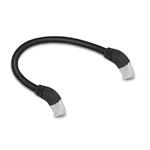 Delock Síťový kabel RJ45 Cat.6A S/FTP, zalomený dolů o 45°, 0,25 m, černý