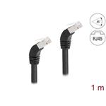 Delock Síťový kabel RJ45 Cat.6A S/FTP, zalomený dolů o 45°, 1 m, černý 80275