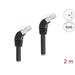 Delock Síťový kabel RJ45 Cat.6A S/FTP, zalomený dolů o 45°, 2 m, černý 80276