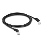 Delock Síťový kabel RJ45 Cat.6A S/FTP, zalomený dolů o 45°, 2 m, černý 80276