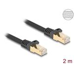 Delock Síťový kabel RJ45 Cat.6A S/FTP, zalomený dolů o 45°, 2 m, černý 80318