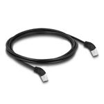 Delock Síťový kabel RJ45 Cat.6A S/FTP, zalomený nahoru o 45°, 2 m, černý 80270