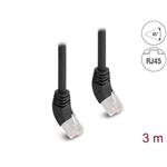 Delock Síťový kabel RJ45 Cat.6A S/FTP, zalomený nahoru o 45°, 3 m, černý 80271