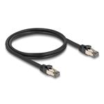 Delock Síťový kabel RJ45 Cat.6A, U/FTP, ultraohebný s vnitřním kovovým pláštěm, délky 1 m, černý 80240