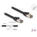 Delock Síťový kabel RJ45 Cat.6A, U/FTP, ultraohebný s vnitřním kovovým pláštěm, délky 2 m, černý 80241