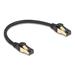 Delock Síťový kabel RJ45 Cat.6A zástrčky na zástrčku, S/FTP, černý, délky 30 cm, Cat.7, silné tloušťky, vhodný pro 80246