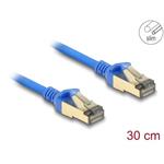 Delock Síťový kabel RJ45, Cat.8.1, F/FTP, tenký, 0,3 m, modrý 80331