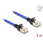 Delock Síťový kabel RJ45 s opleteným pláštěm, Cat. 6A, U/FTP Slim, 2 m, modrý 80378