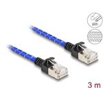 Delock Síťový kabel RJ45 s opleteným pláštěm, Cat. 6A, U/FTP Slim, 3 m, modrý 80379