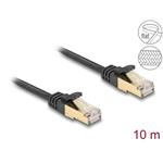 Delock Síťový kabel RJ45 s pleteným opláštěním, Cat.6A, ze zástrčky S/FTP na zástrčku, 10 m, černý 80330