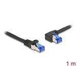 Delock Síťový kabel rozhraní RJ45 Cat.6A, S/FTP, přímý / levý pravoúhlý, 1 m, černý 80218