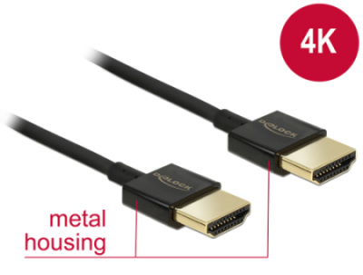 DeLOCK Slim Premium - HDMI s kabelem Ethernet - HDMI (M) do HDMI (M) - 1.5 m - trojnásobně stíněný 84772