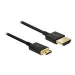 DeLOCK Slim Premium - HDMI s kabelem Ethernet - mini HDMI (M) do HDMI (M) - 2 m - trojnásobně stíně 84778