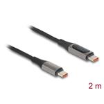 Delock USB 2.0 Kabel USB Type-C™ ze zástrčky na zástrčku, PD 3.0 100 W, s indikátorem výkonu, délky 2 m 86809