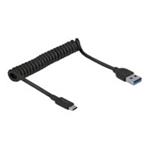 DeLock USB 3.1 Gen 2 Coiled Cable Type-A male to Type-C male - Adaptér pro přímé připojení - USB 3. 85349