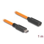 Delock USB 5 Gbps kabel, ze zástrčky USB Type-C™ na zásuvku USB Type-C™, k focení s tetheringem, 1 m, oranžový 87960