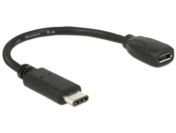 DeLOCK - USB adaptér - USB-C (M) do Micro USB typ B (F) - USB 3.1 - 15 cm - černá 65578