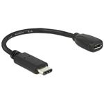 DeLOCK - USB adaptér - USB-C (M) do Micro USB typ B (F) - USB 3.1 - 15 cm - černá 65578