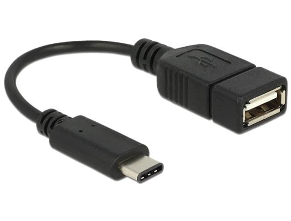 DeLOCK - USB adaptér - USB-C (M) do USB (F) - USB 2.0 - 15 cm - černá 65579