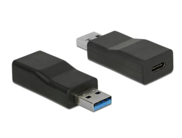 DeLOCK - USB adaptér - USB typ A (M) do USB-C (F) - USB 3.1 Gen 2 - 1 A - aktivní - černá 65696