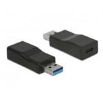 DeLOCK - USB adaptér - USB typ A (M) do USB-C (F) - USB 3.1 Gen 2 - 1 A - aktivní - černá 65696