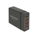 DeLOCK USB Charger 1 x USB Type-C PD + 3 x USB Type-A 60 W - Síťový adaptér - AC 100-240 V - 60 Wat 63974